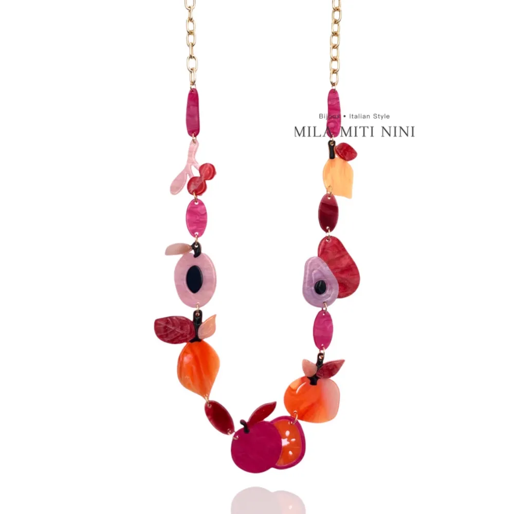 Frutta Pera-Collana Lunga in Resina - CML-13727
