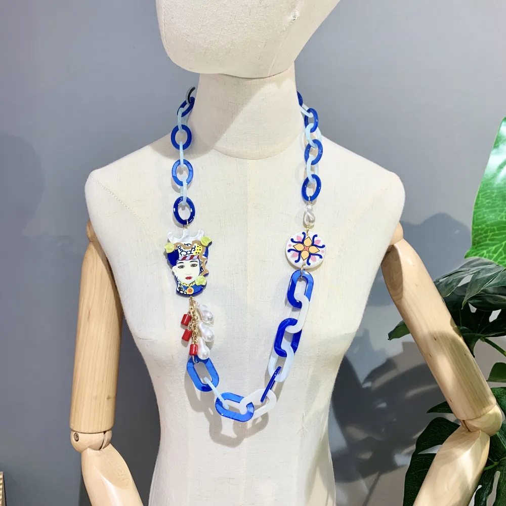 Testa di Moro-Collana Lunga Moda - CML-15341-A