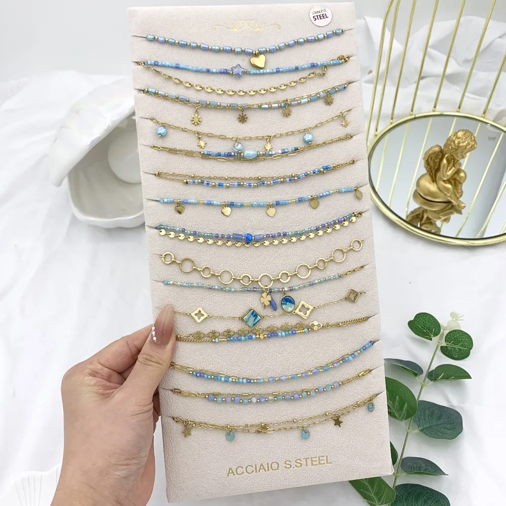 Mix Modelli -15Pz Collane Corte in Acciaio - CPA-732-207