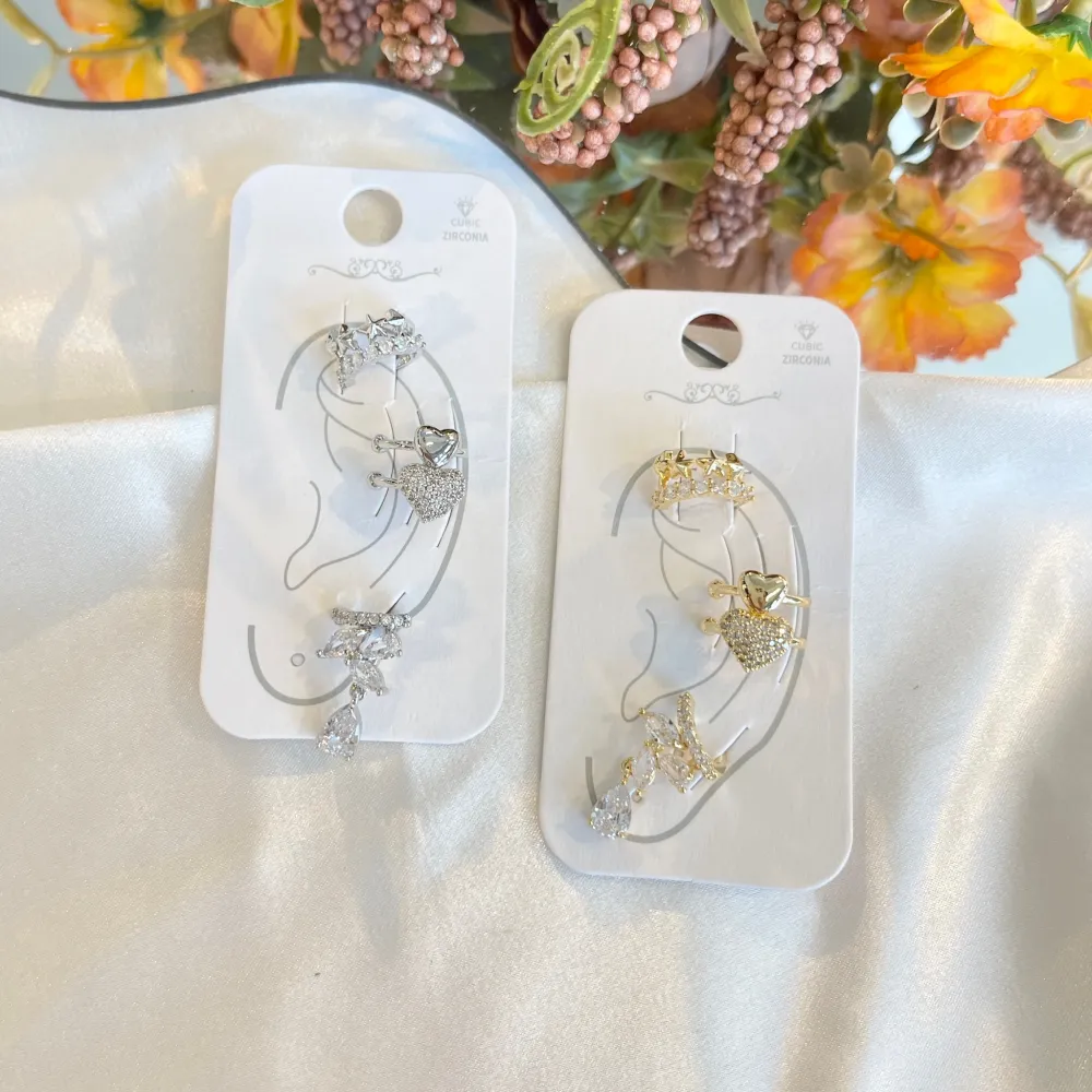 Set 3Pz  -Earcuff con Zirconia - EAK-506-309