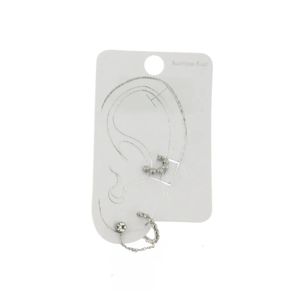 EAK6825-Cerchi - Set Earcuff Orecchini in Acciaio - EAK6825-Cerchi - Set Earcuff Orecchini in Acciaio