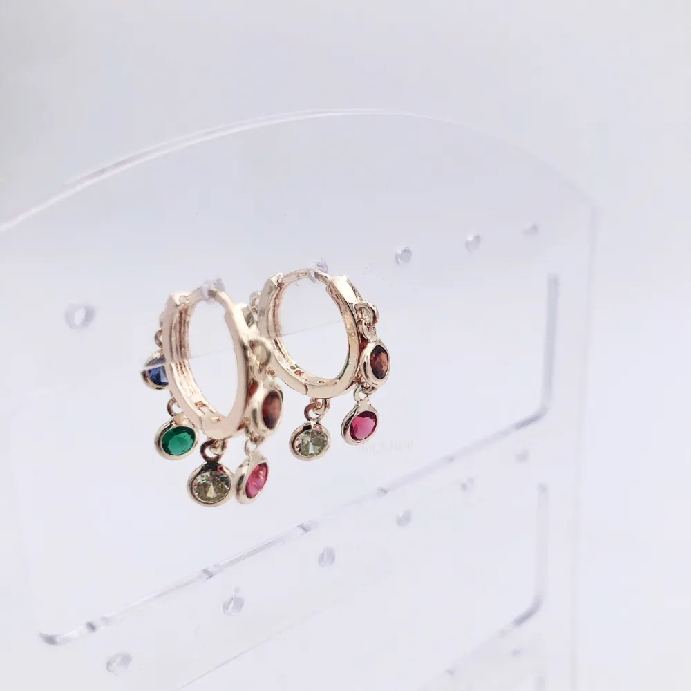 Orecchini zirconia - Grappoli cerchio 5767 - Orecchini cerchio zirconia