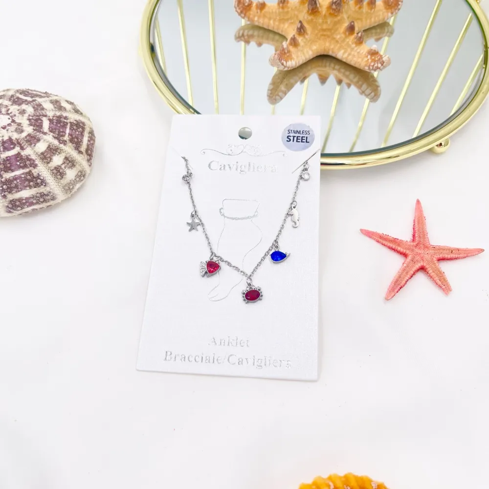 Mare con Zirconia-Cavigliera in Acciaio - KAV-103-AA2746B