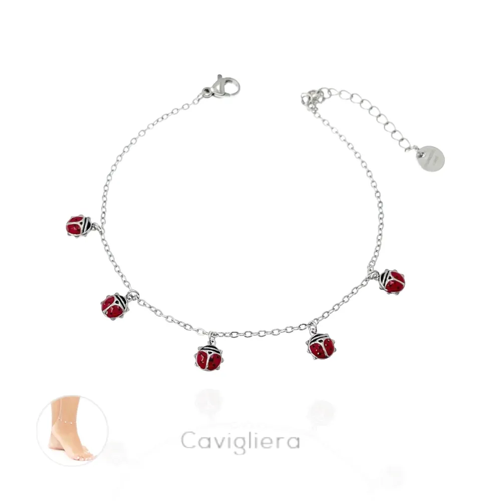 Coccinella Piccola-Cavigliera in Acciaio - KAV-103-AA617B