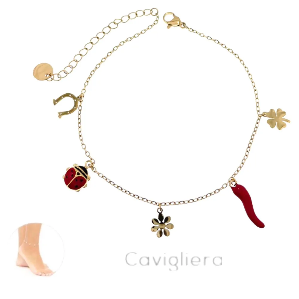 Fortuna Coccinella-Cavigliera in Acciaio - KAV-103-AA834B