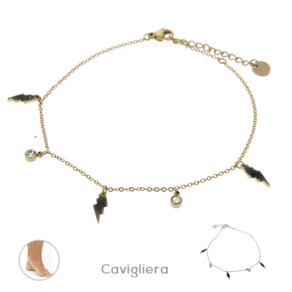 Fulmine Smaltato 3181 - Cavigliera in Acciaio - KAV-104-81