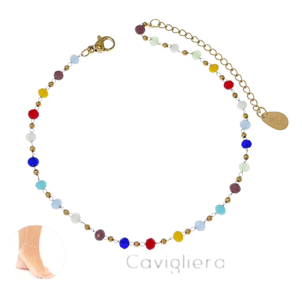 Cristalli Semplici-Cavigliera in Acciaio - KAV-413-328