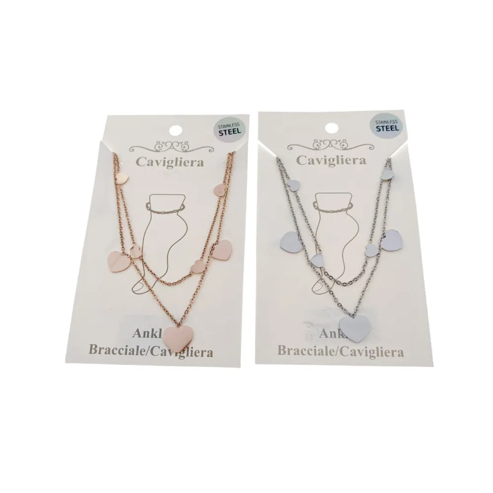 KAV7737-Cuore-Cavigliere Doppio in Acciaio - KAV-413-63