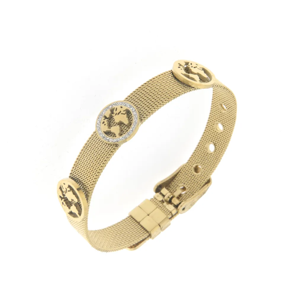 Bracciale da Donna In Acciaio - Mondo -Bracciale Cinturino Orologio