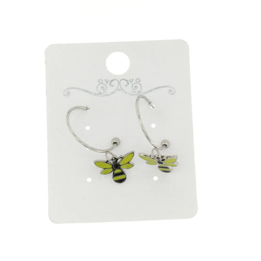 OAC- Ape Smaltato 4436 - Orecchini a Cerchio con Pendenti in ac - OAC- Ape Smaltato 4436 - Orecchini a Cerchio con Pendenti in ac