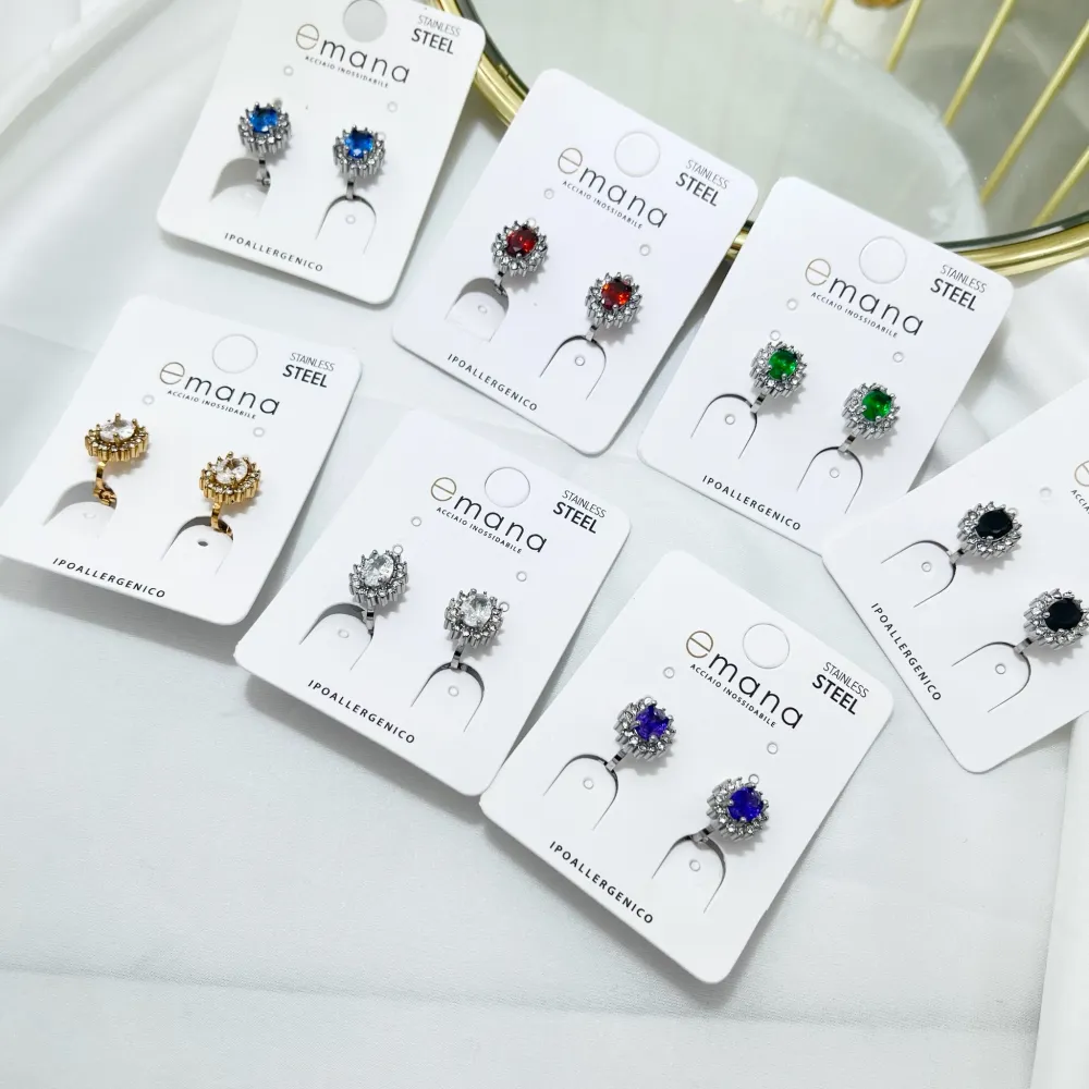 Pietra Ovale-Orecchini a Clip in Acciaio - OAK-103-AA3326E