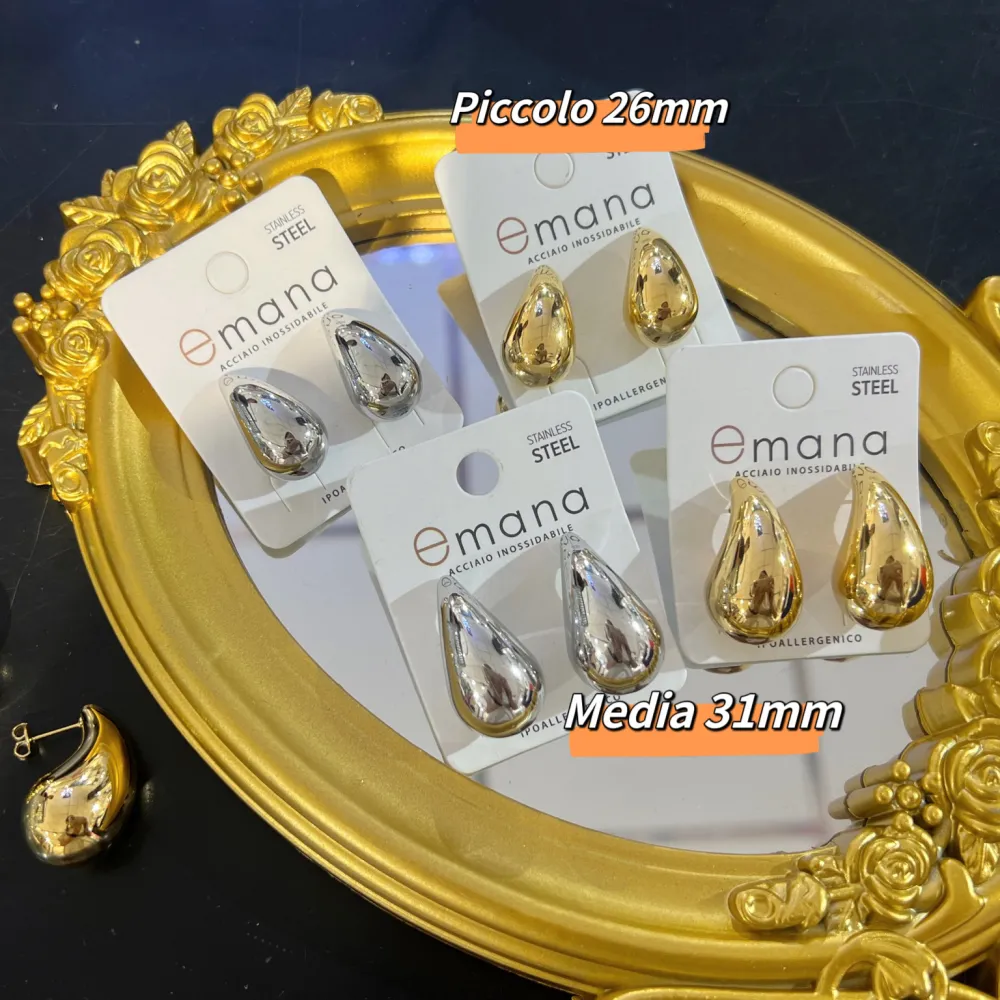 Goccia Media-Orecchini in Acciaio - OAP-103-AA3073E M 31mm