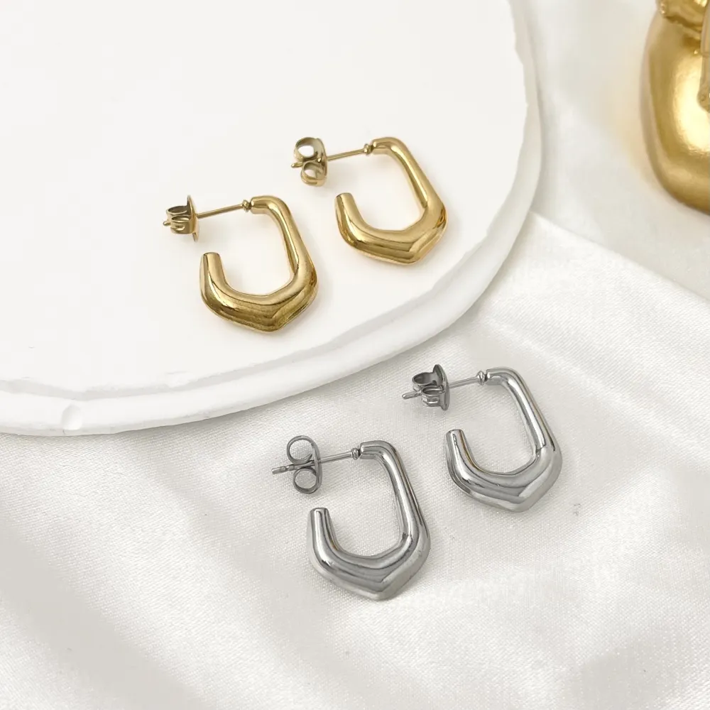 Cerchio Lavorato-Orecchini a Cerchio in Acciaio - OAP-103-AA3346E