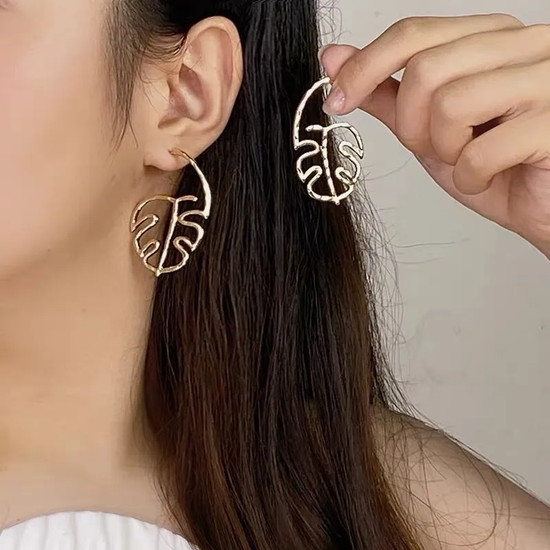 Foglia-Orecchini in Acciaio - OAP-103-AA3347E