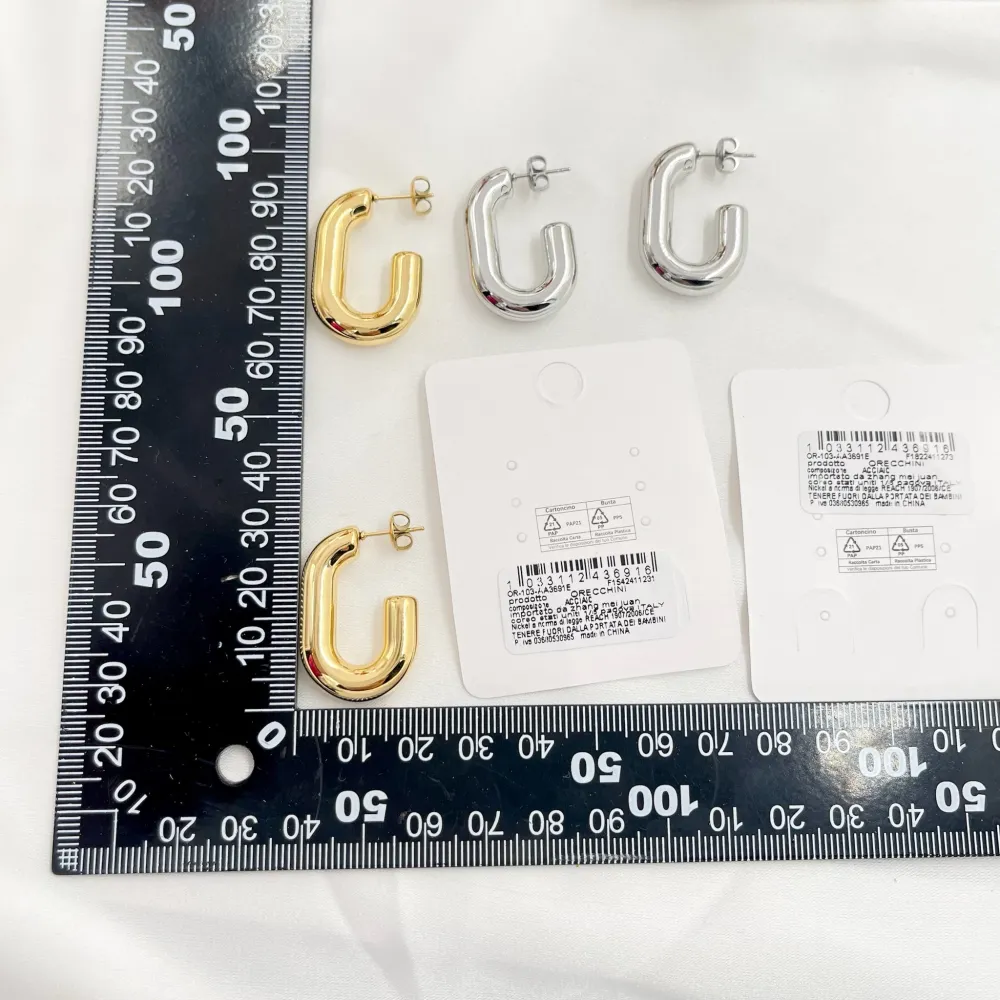 Cerchio Ovale-Orecchini in Acciaio - OAP-103-AA3691E