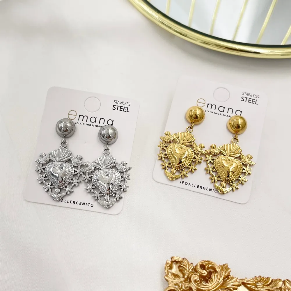 Sacro Cuore-Orecchini in Acciaio - OAP-103-AA4290E