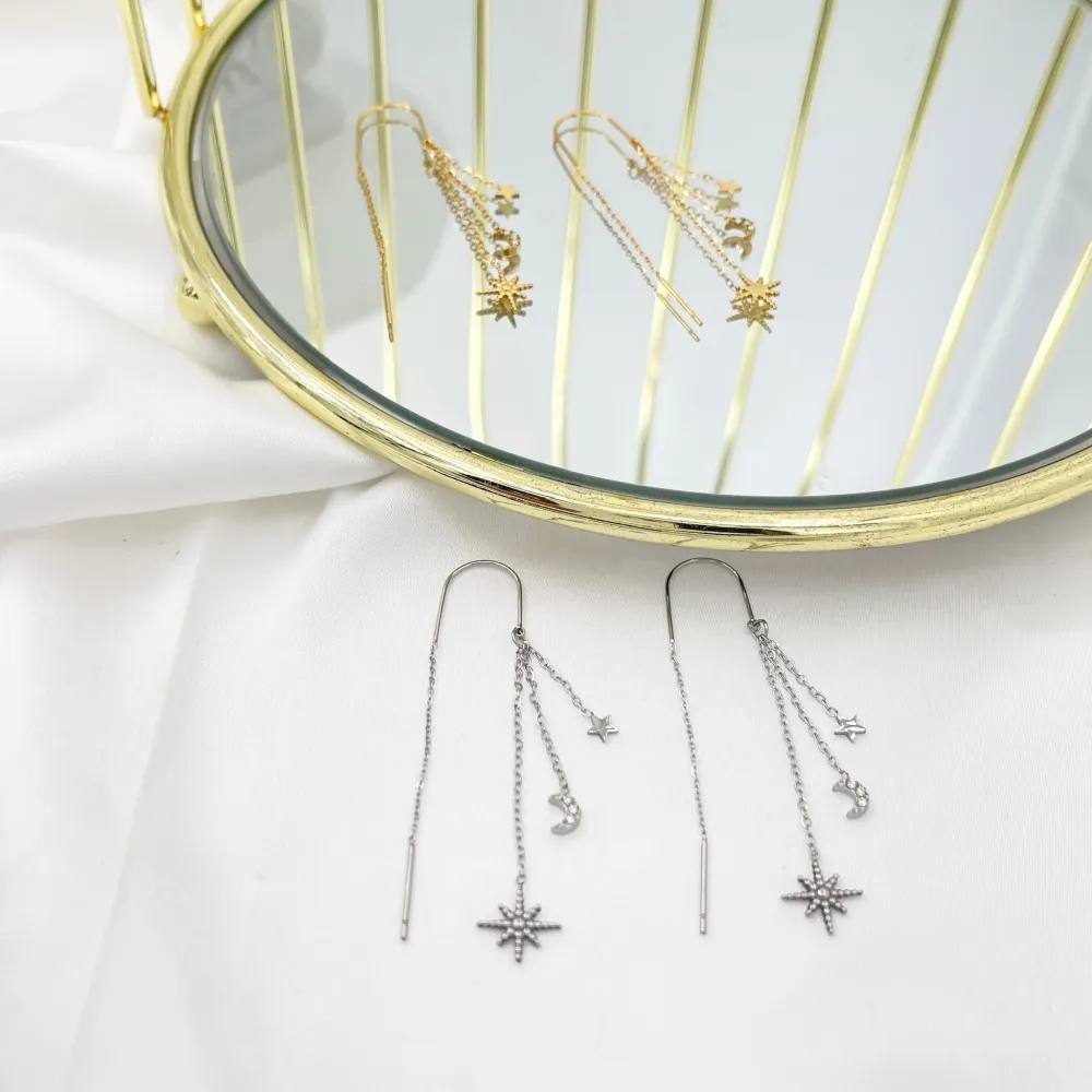 Croce Stella -Orecchini in Acciaio - OAP-103-AA5001E