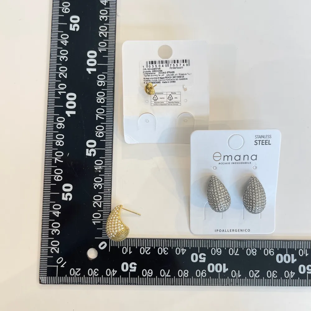 Goccia con Zirconia-Orecchini in Acciaio - OAP-103-AA5574E