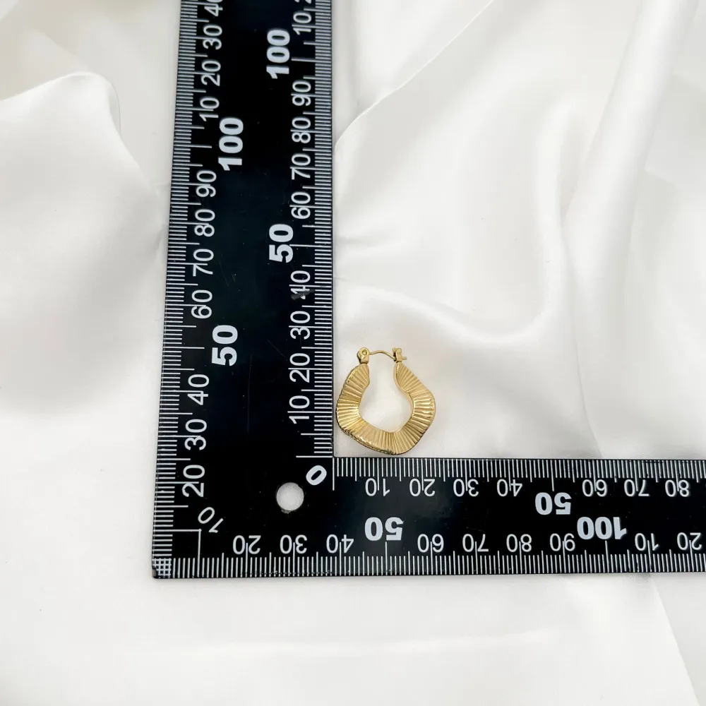 Cerchi Ondulati-Orecchini in Acciaio - OAP-208-313