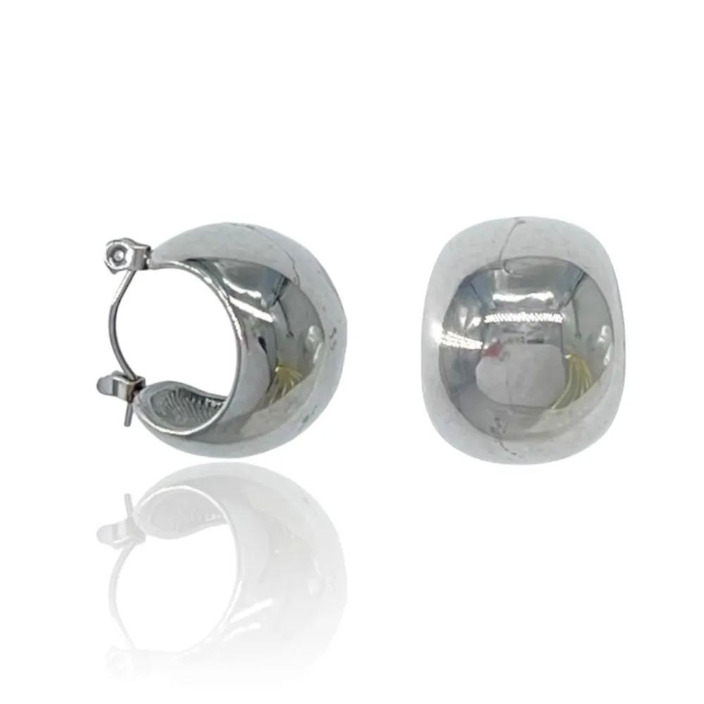 Cerchio Bombato-Orecchini in Acciaio - OAP-413-1016