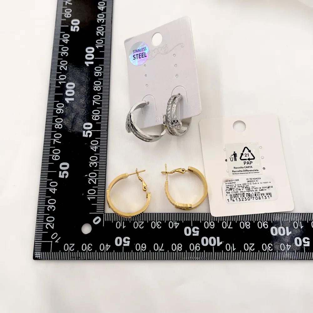 Cerchio con Serpente-Orecchini in Acciaio - OAP-413-1385