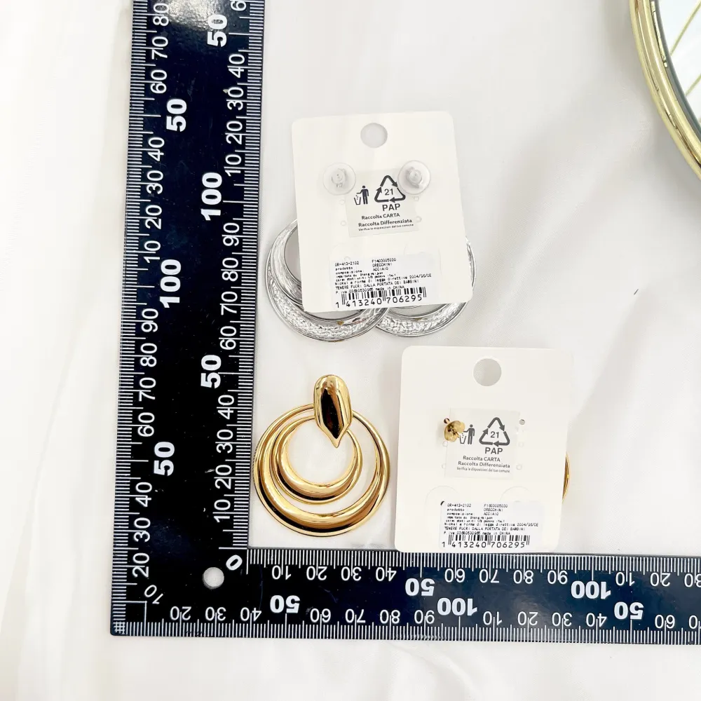 Doppio Cerchio -Orecchini in Acciaio - OAP-413-2102