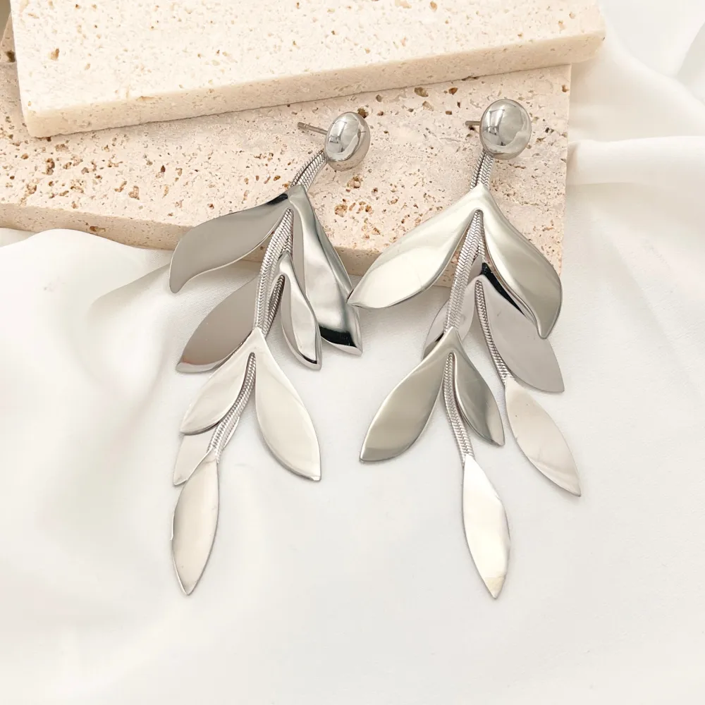 Foglia -Orecchini in Acciaio - OAP-413-2408-2