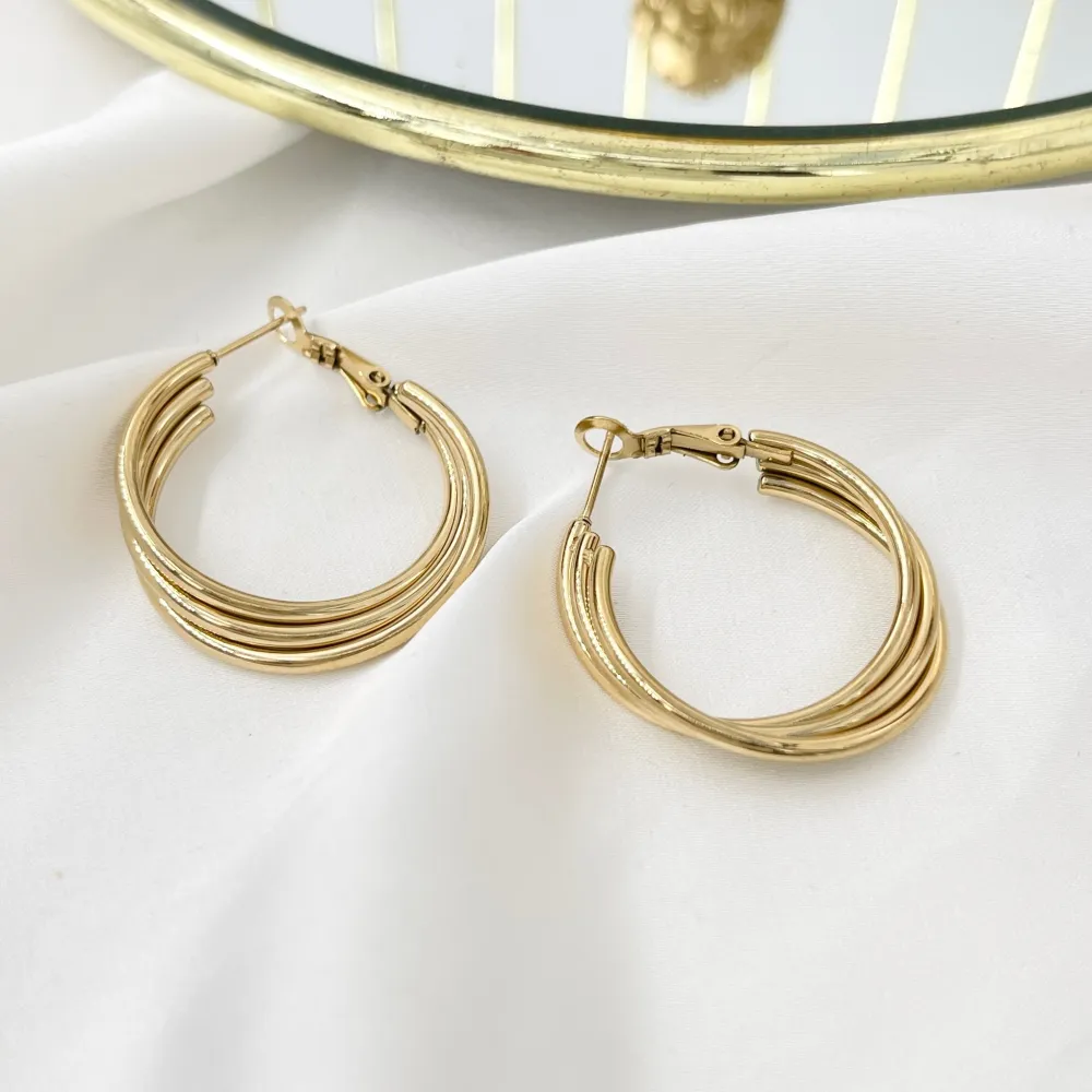 Cerchio Torchon-Orecchini in Acciaio - OAP-413-5810