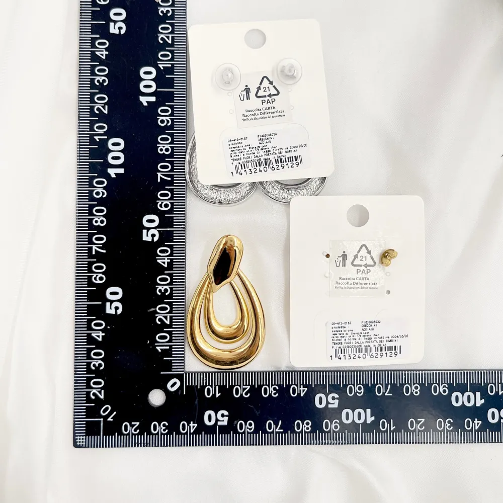 Doppia Goccia -Orecchini in Acciaio - OAP-413-6167