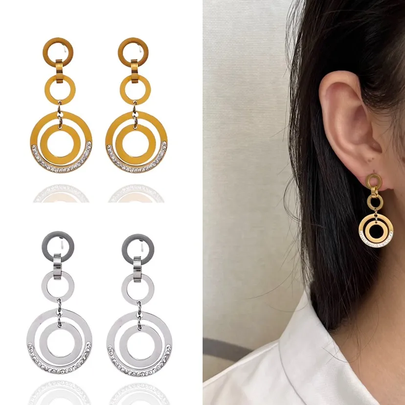 Doppio Cerchio -Orecchini in Acciaio - OAP-413-928