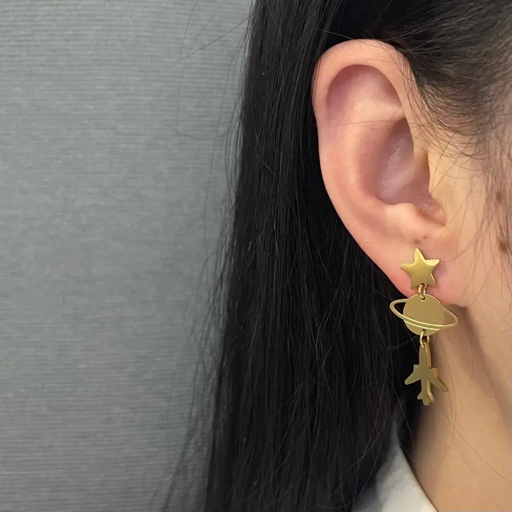 Mongolfiera Pianeta-Orecchini in Acciaio - OAP-413-932