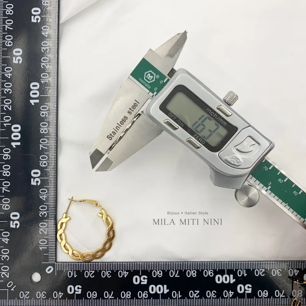 Intrecciato 35mm-Orecchini a Cerchio in Acciaio - OAP-445-026