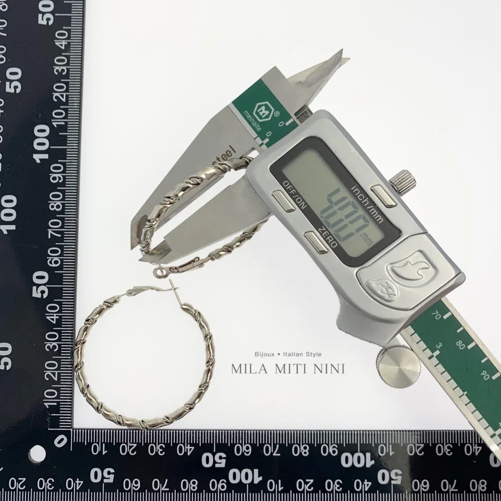 Torchon 50mm-Orecchini a Cerchio in Acciaio - OAP-445-029