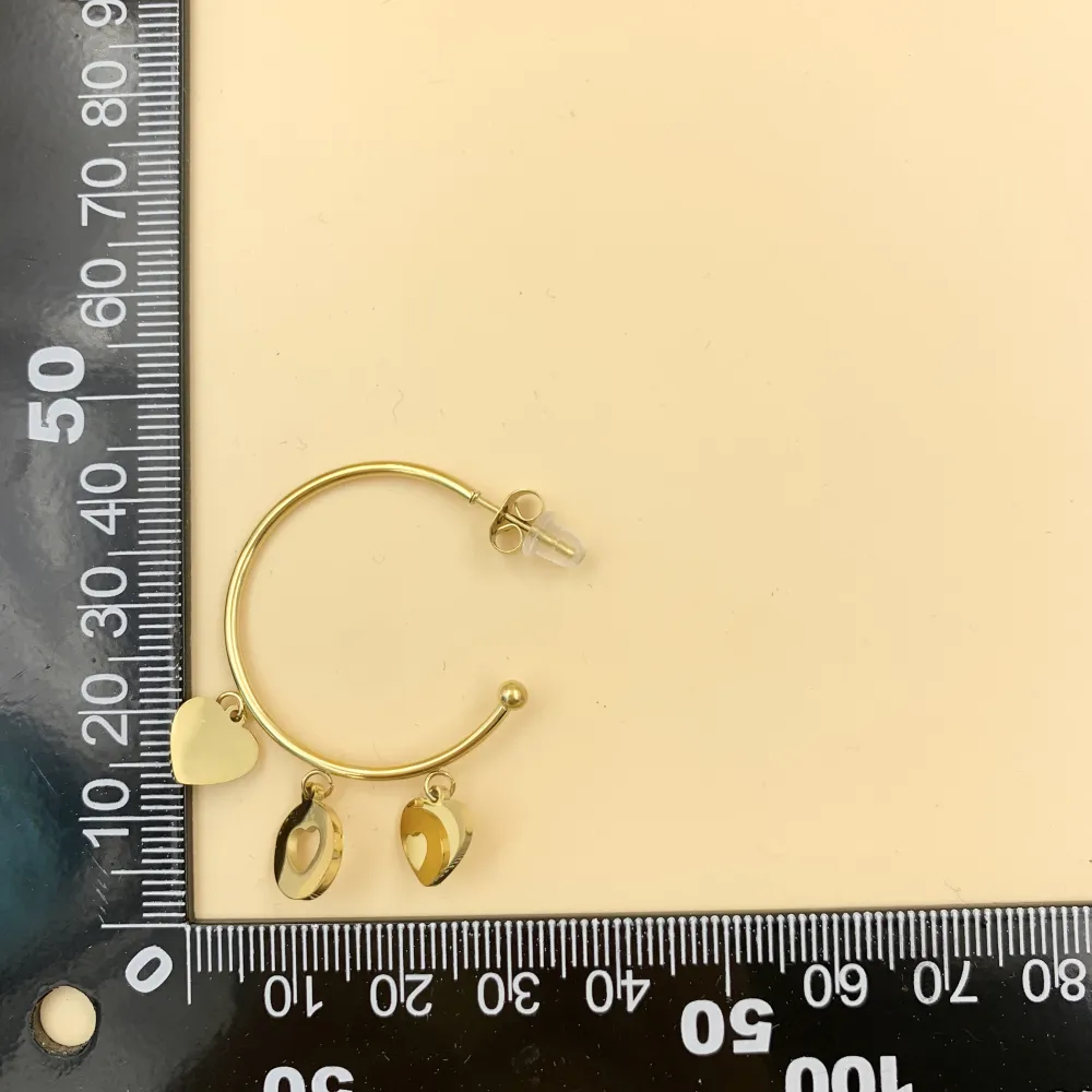 OAP6817-Cuore- Orecchini a Cerchio con Pendenti in Acciaio - OAP6817-Cuore- Orecchini a Cerchio con Pendenti in Acciaio