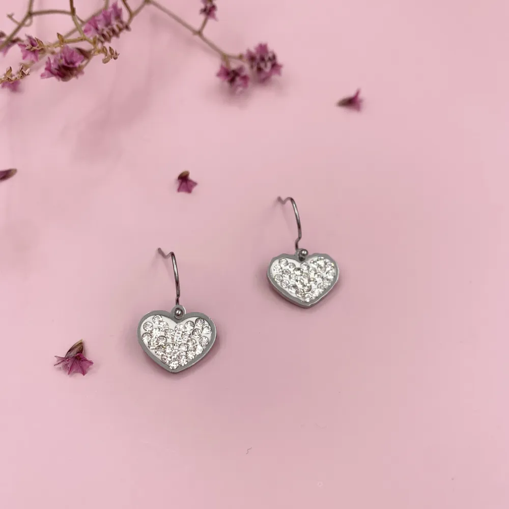 OAP6844-Cuore Strass- Orecchini in Acciaio - OAP6844-Cuore Strass- Orecchini in Acciaio