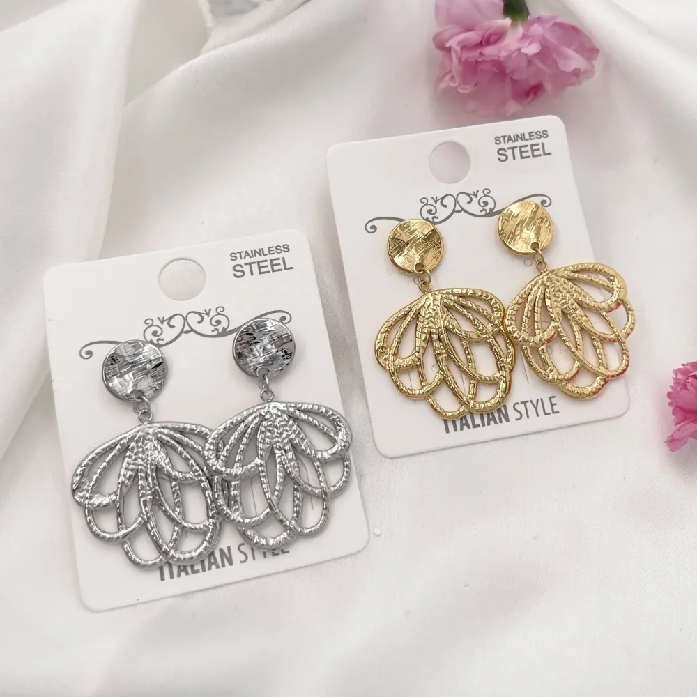 Rombo con Perla-Orecchini in Acciaio - OAP-729-25