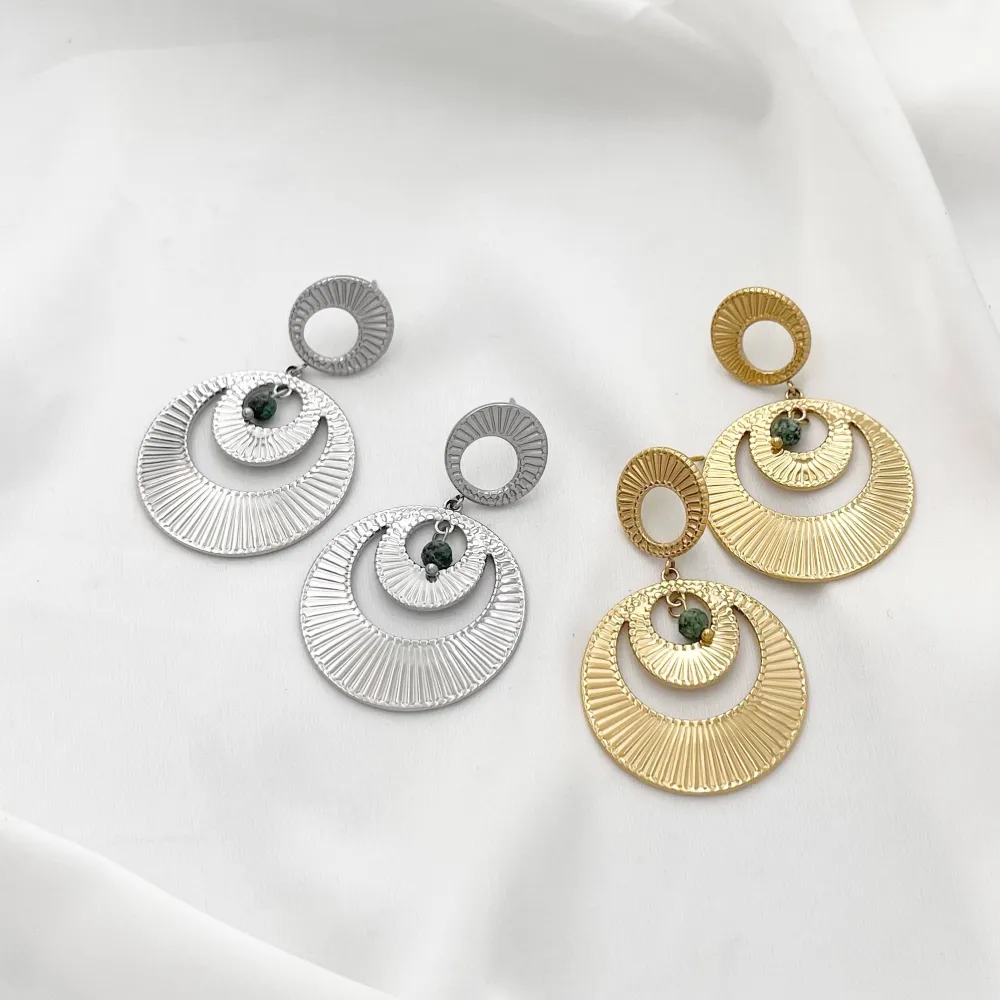 Tondo con Cerchio-Orecchini in Acciaio - OAP-729-43