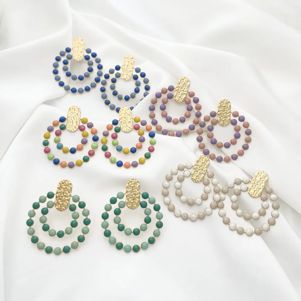 Doppio Cerchio-Orecchini in Acciaio - OAP-732-21