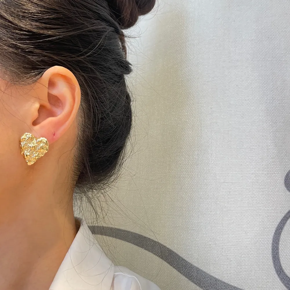 Cuore Lavorato -Orecchini in Acciaio - OAP-754-10