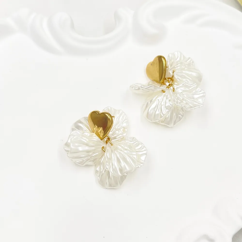 Cuore Petali-Orecchini in Acciaio - OAP-760-09