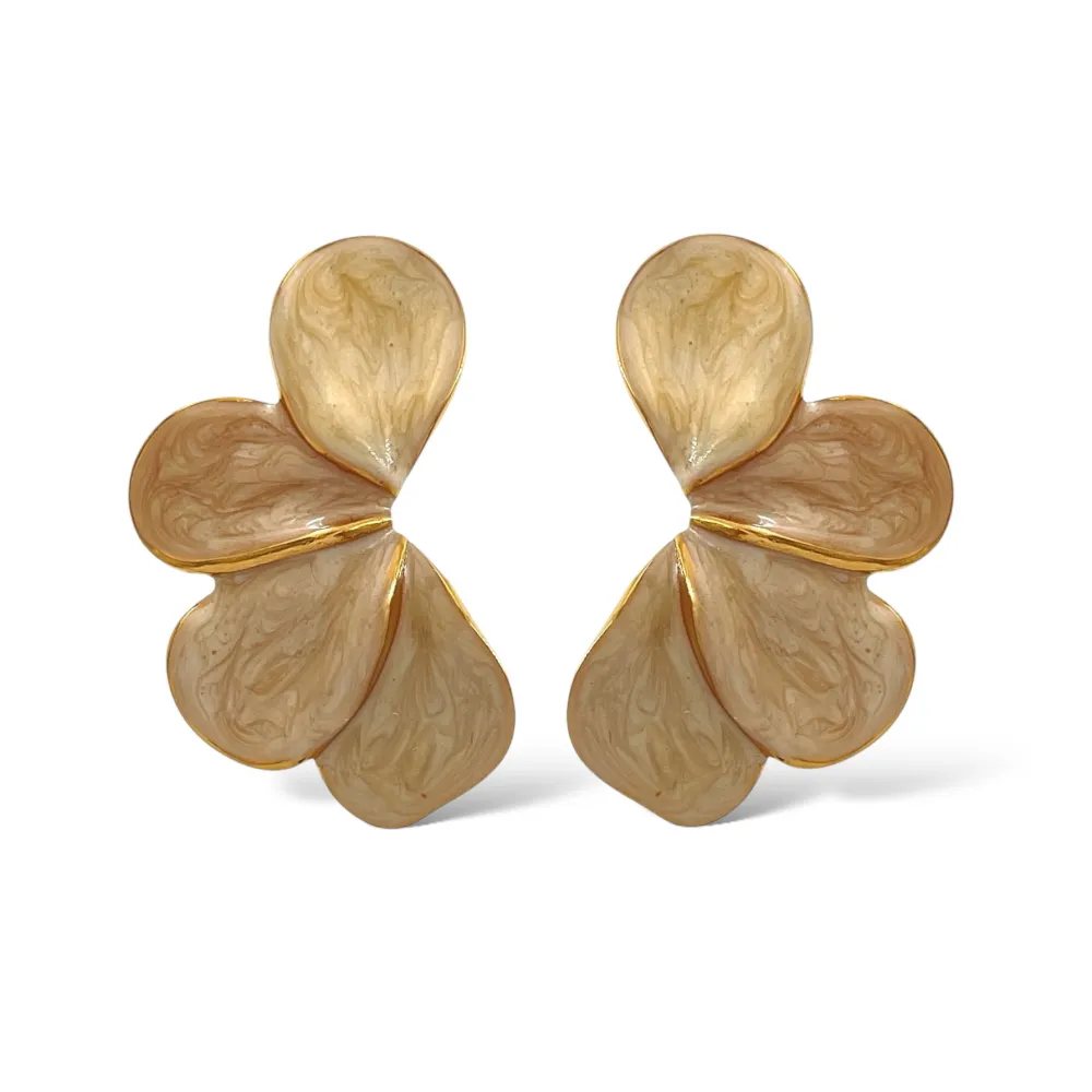 Petali Smaltato-Orecchini in Acciaio - OAP-765-49