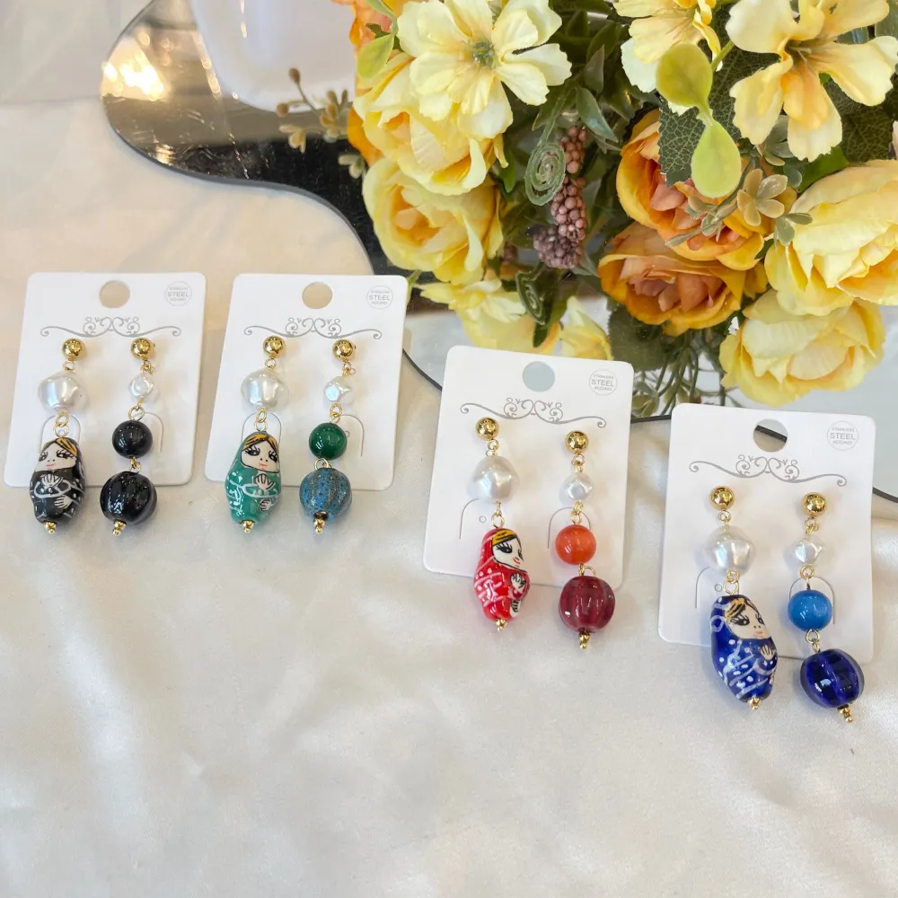 Matrioska  -Orecchini in Acciaio - OAP-765-89