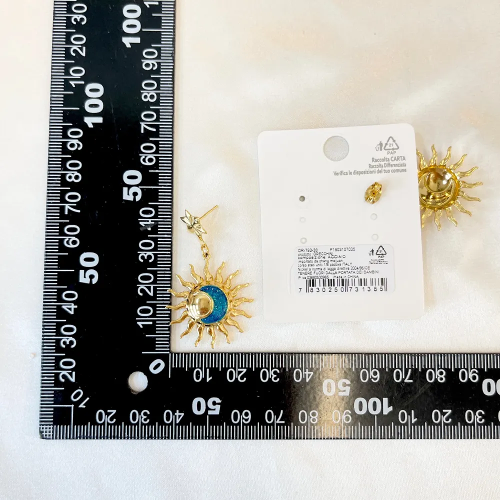 Sole Luna  -Orecchini in Acciaio - OAP-783-38