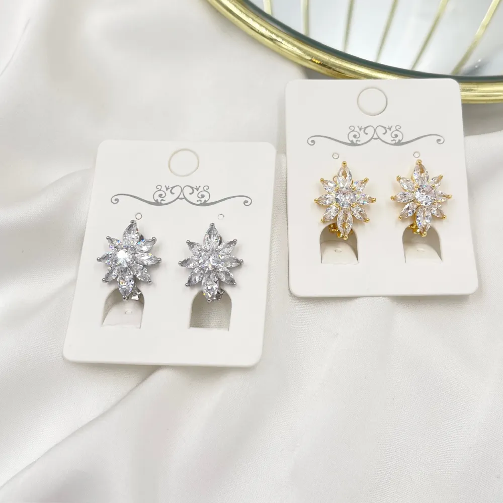 Fiore-Orecchini a Clip con Zirconia - OMK-493-30