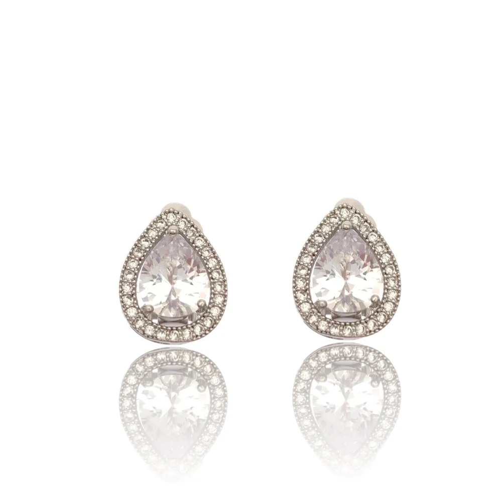 Goccia- Orecchini a Clip con Zirconia - OMK-506-112
