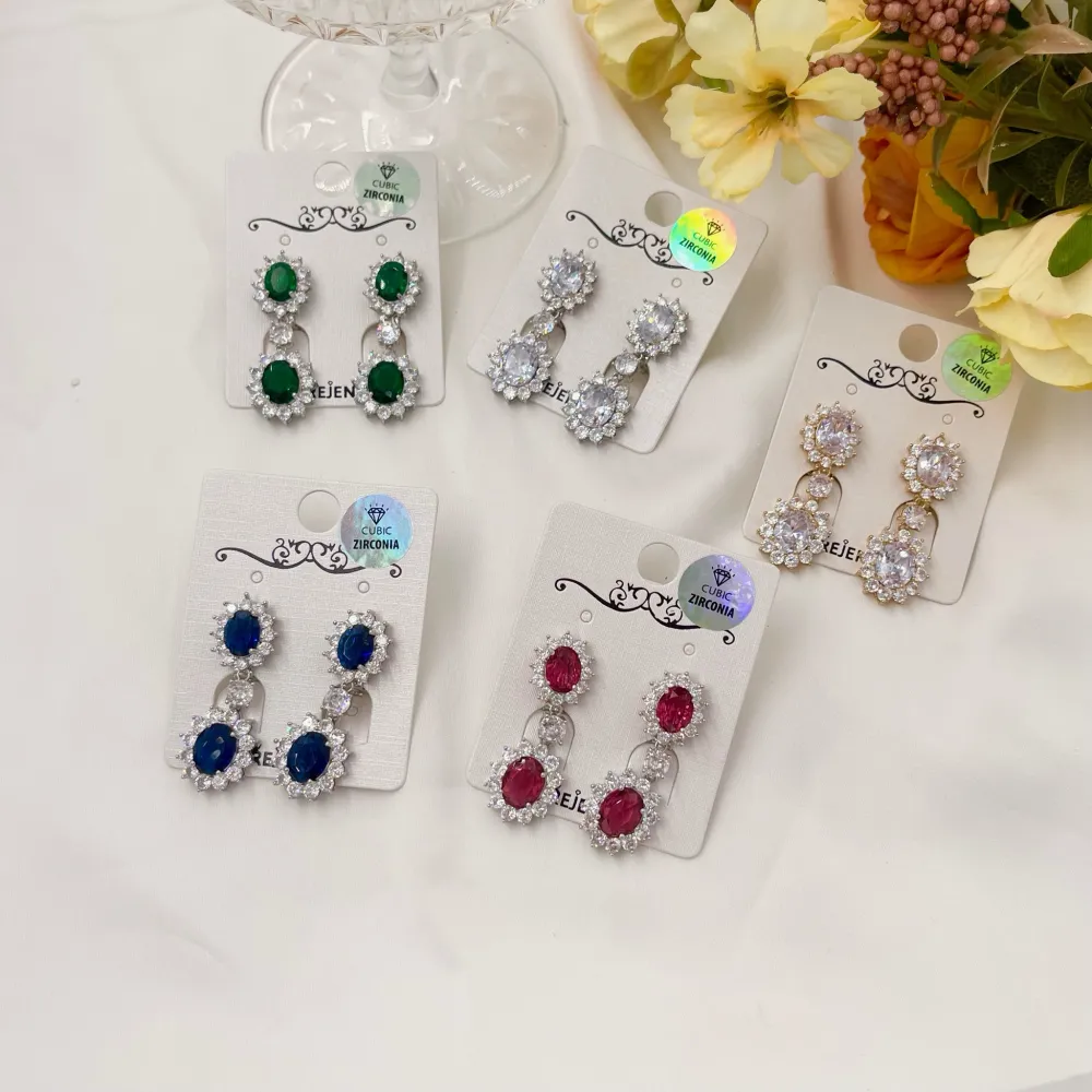 Ovale-Orecchini a Clip con Zirconia - OMK-506-213