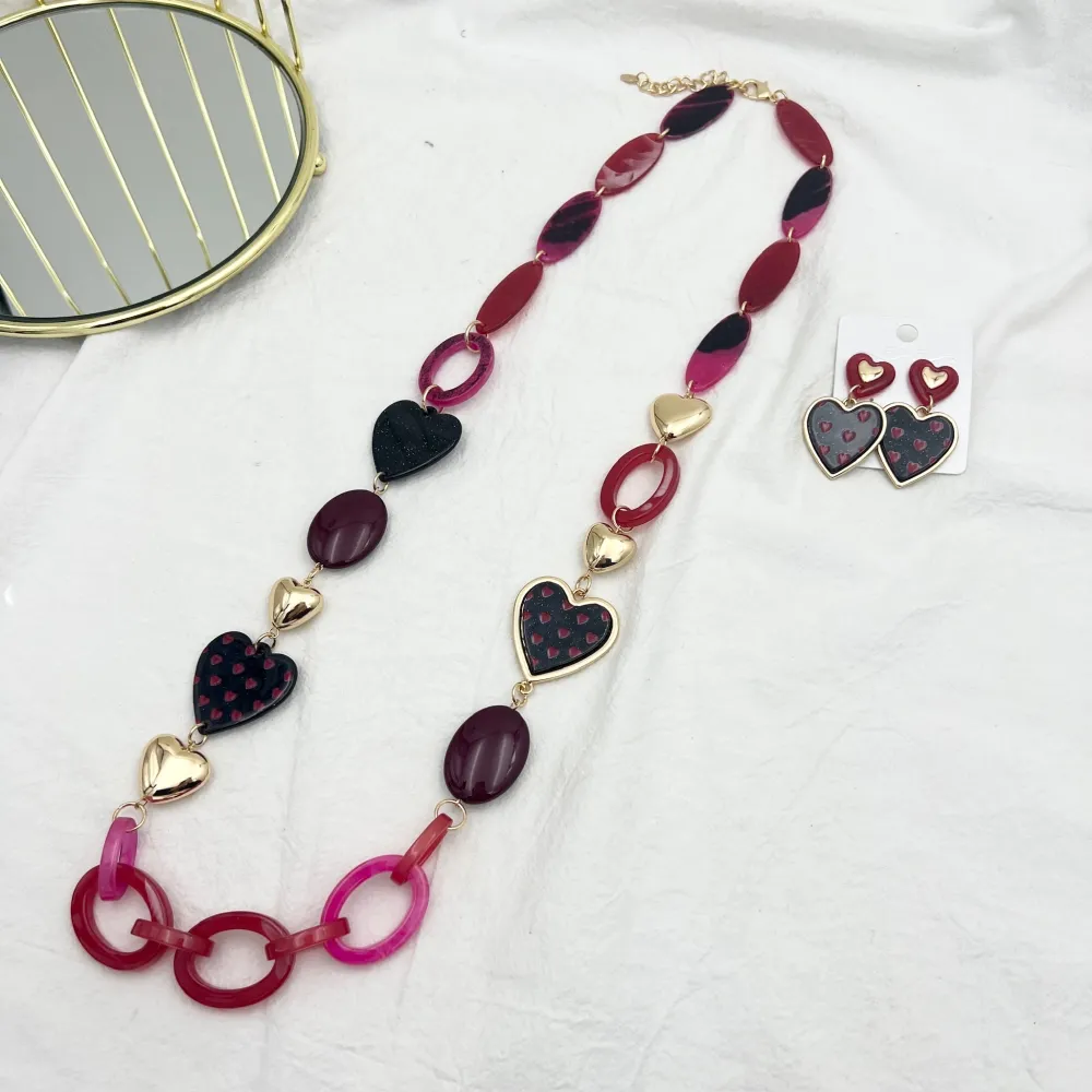 Cuore-Orecchini Moda in Resina - OMM-14876-B