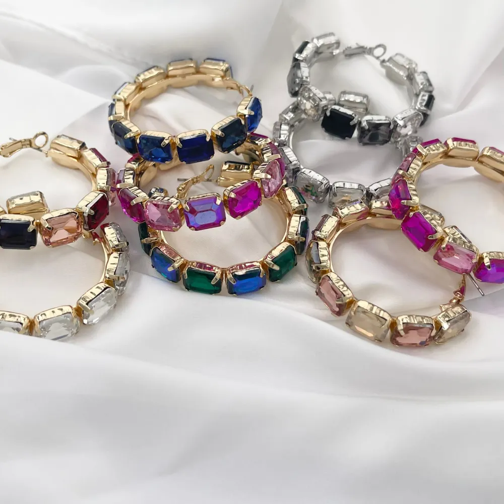 Cerchio con Rettangolo-Orecchini Moda - OMM-321-B2824