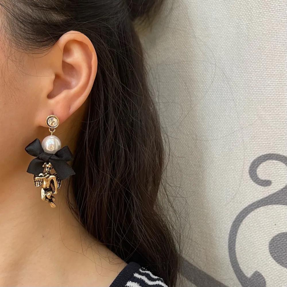 Cuore Croce e Angelo-Orecchini Moda - OMM-520-60