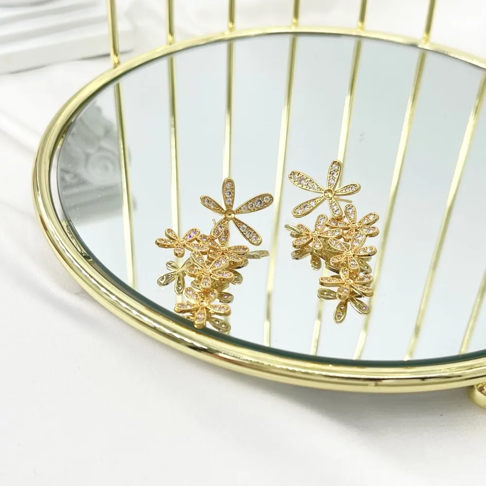 Fiore-Orecchini in Ottone e Zirconia - OMZ-103-AA27124E